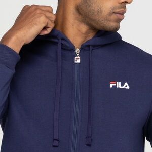 Fila Navy Blue Fleece Zip Jacket Hoodie Men’s Large